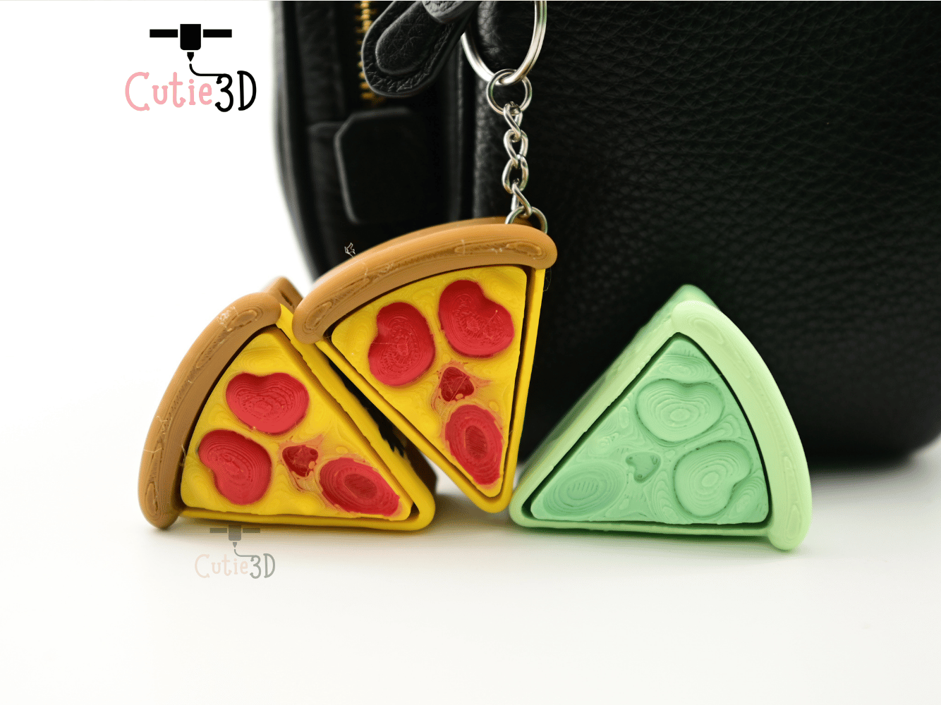 Digital Downloads - Cutie3D Halloween Pizza Slice Keycap Fidget Clicker Keychain - Cute Backpack Keychain