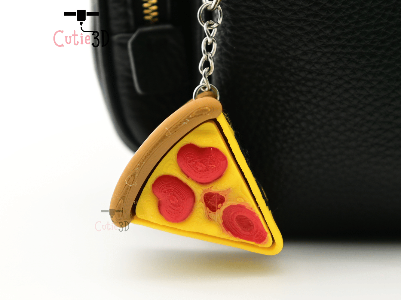 Digital Downloads - Cutie3D Halloween Pizza Slice Keycap Fidget Clicker Keychain - Cute Backpack Keychain