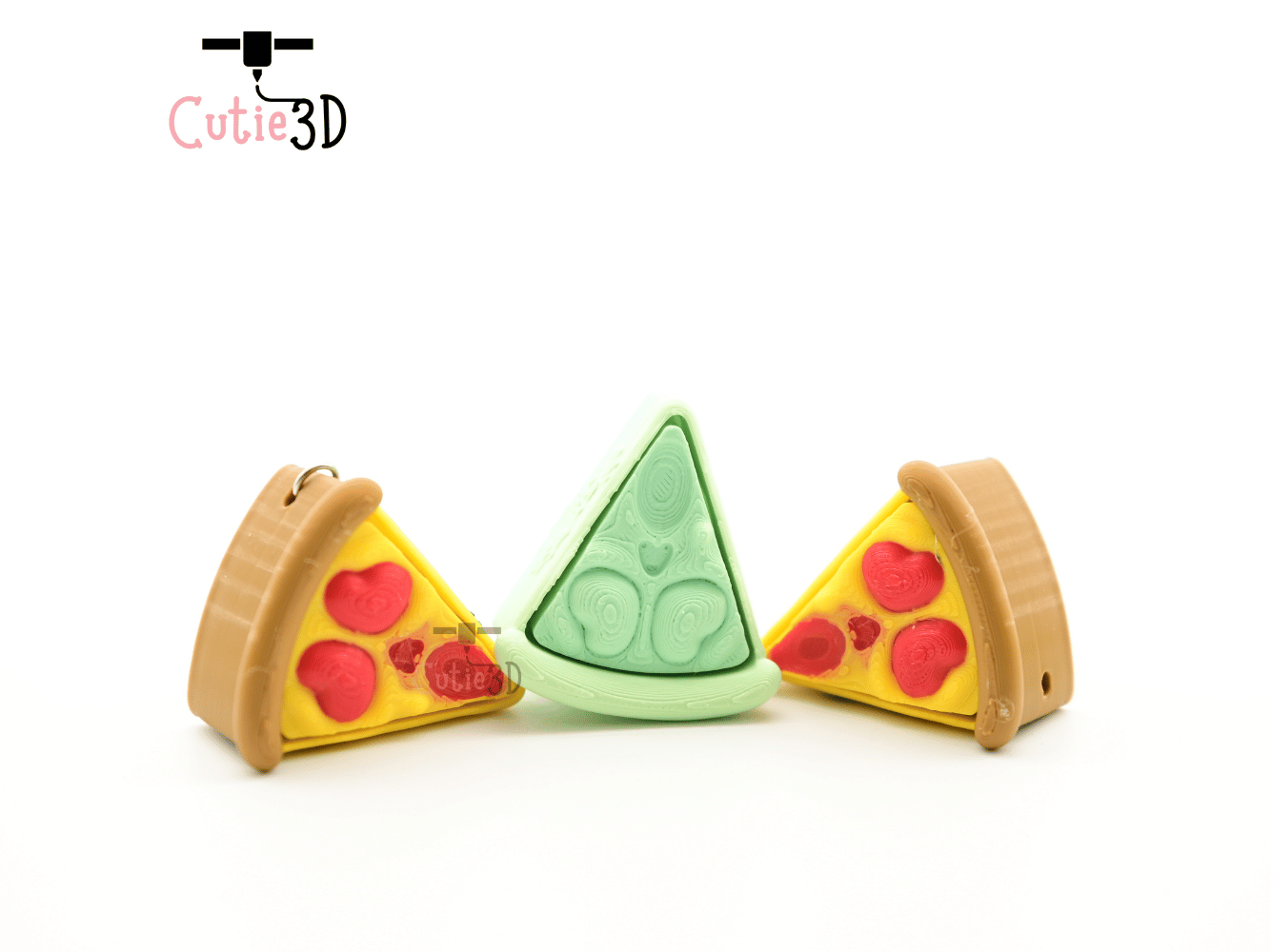 Digital Downloads - Cutie3D Halloween Pizza Slice Keycap Fidget Clicker Keychain - Cute Backpack Keychain