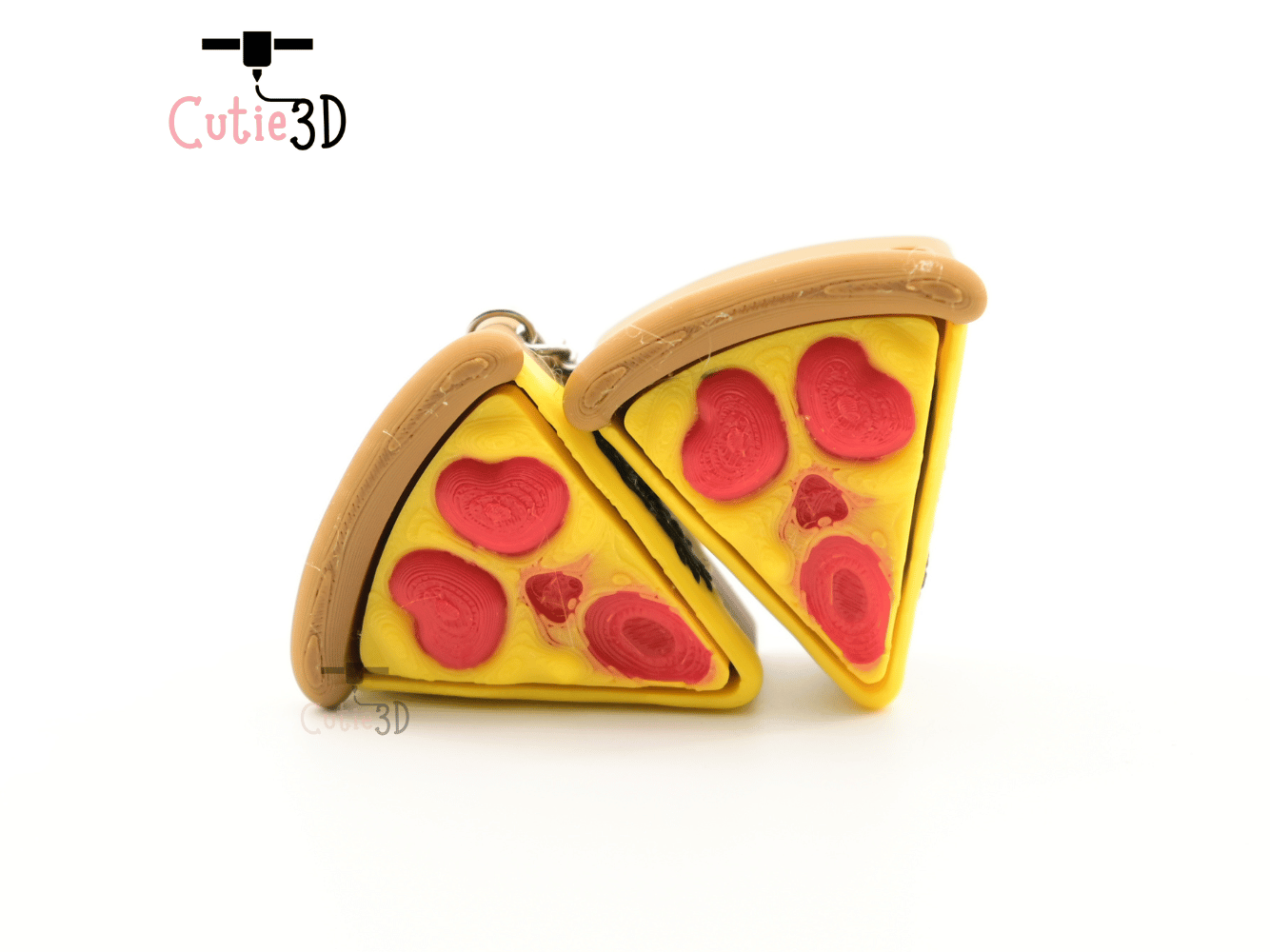 Digital Downloads - Cutie3D Halloween Pizza Slice Keycap Fidget Clicker Keychain - Cute Backpack Keychain