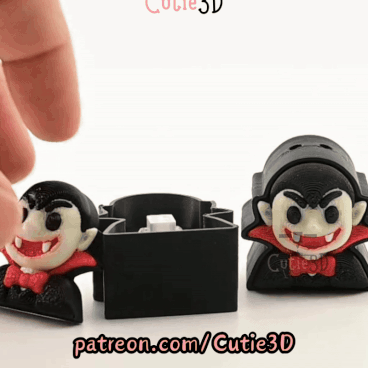 Digital Downloads - Cutie3D Halloween Vampire Keycap Fidget Clicker Keychain - Cute Backpack Keychain