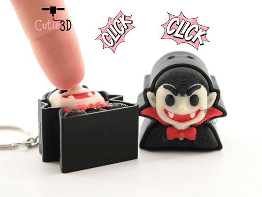 Digital Downloads - Cutie3D Halloween Vampire Keycap Fidget Clicker Keychain - Cute Backpack Keychain