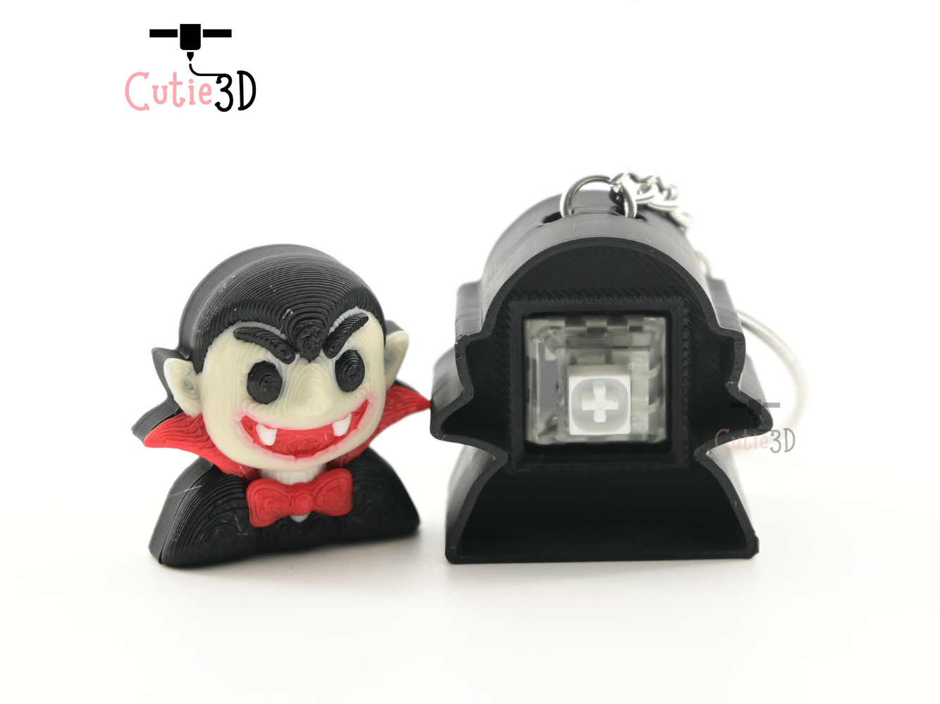 Digital Downloads - Cutie3D Halloween Vampire Keycap Fidget Clicker Keychain - Cute Backpack Keychain