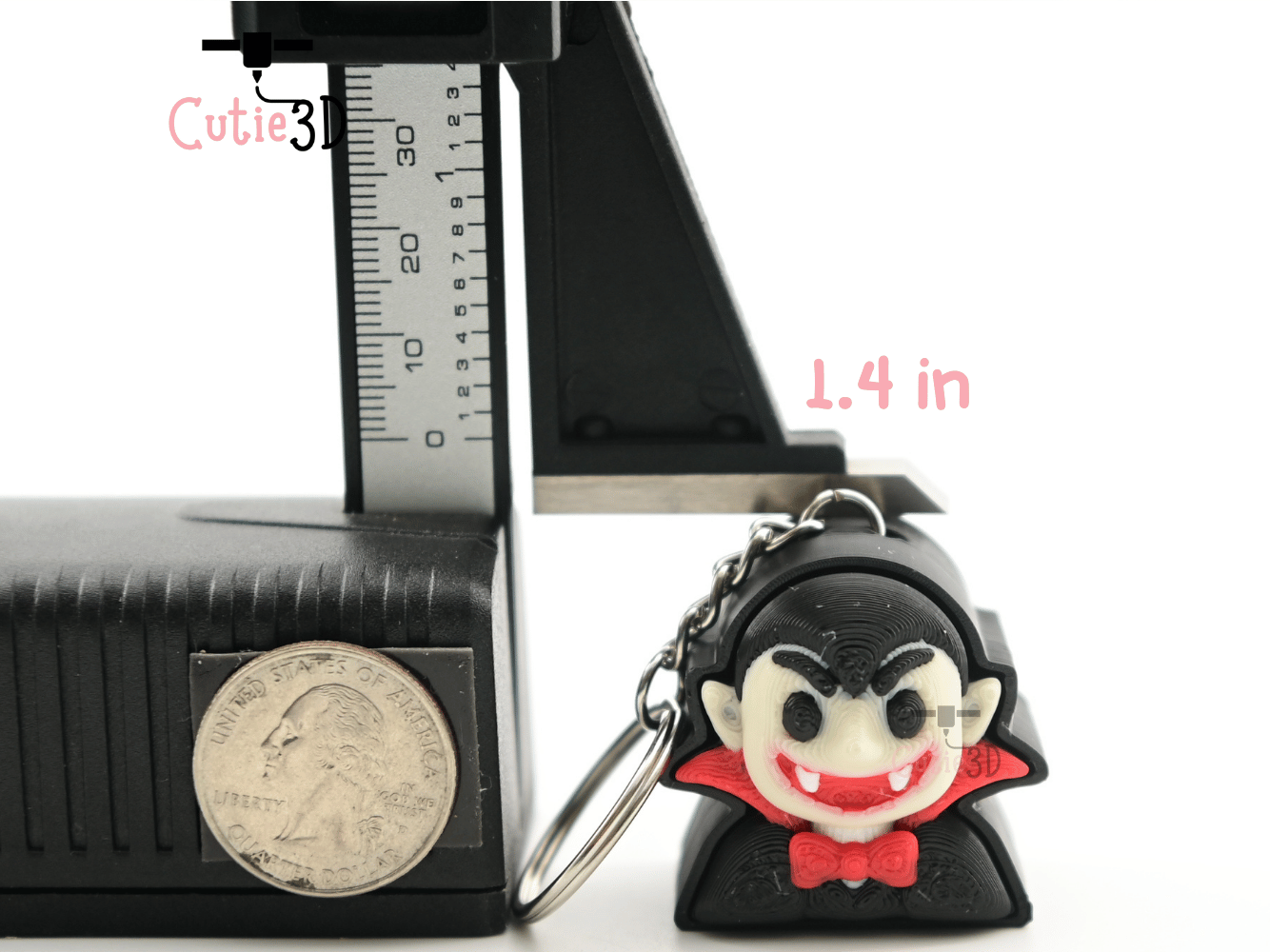 Digital Downloads - Cutie3D Halloween Vampire Keycap Fidget Clicker Keychain - Cute Backpack Keychain