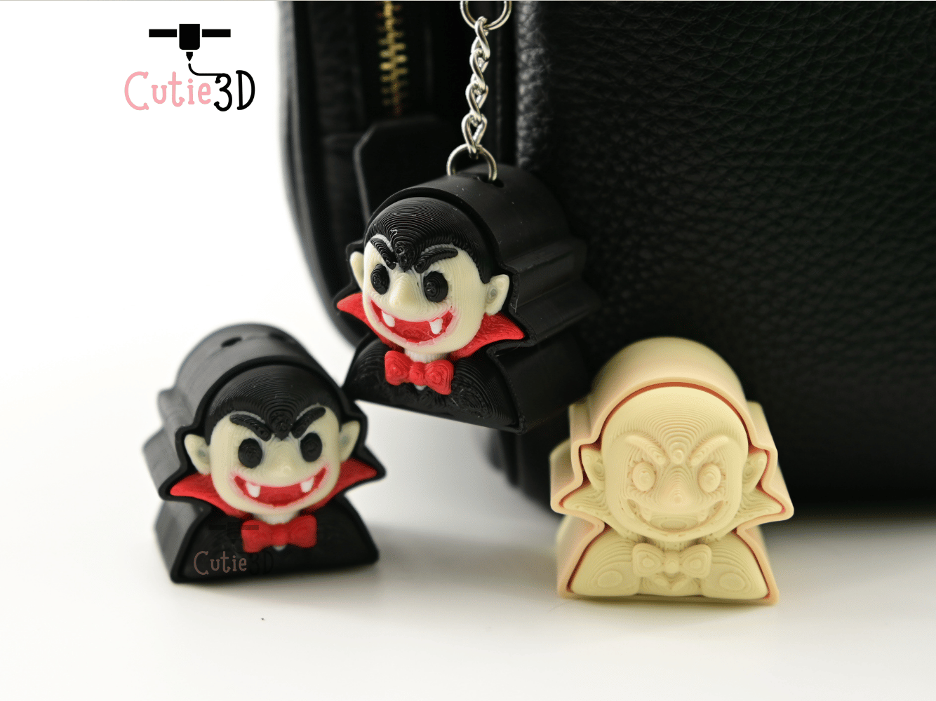 Digital Downloads - Cutie3D Halloween Vampire Keycap Fidget Clicker Keychain - Cute Backpack Keychain