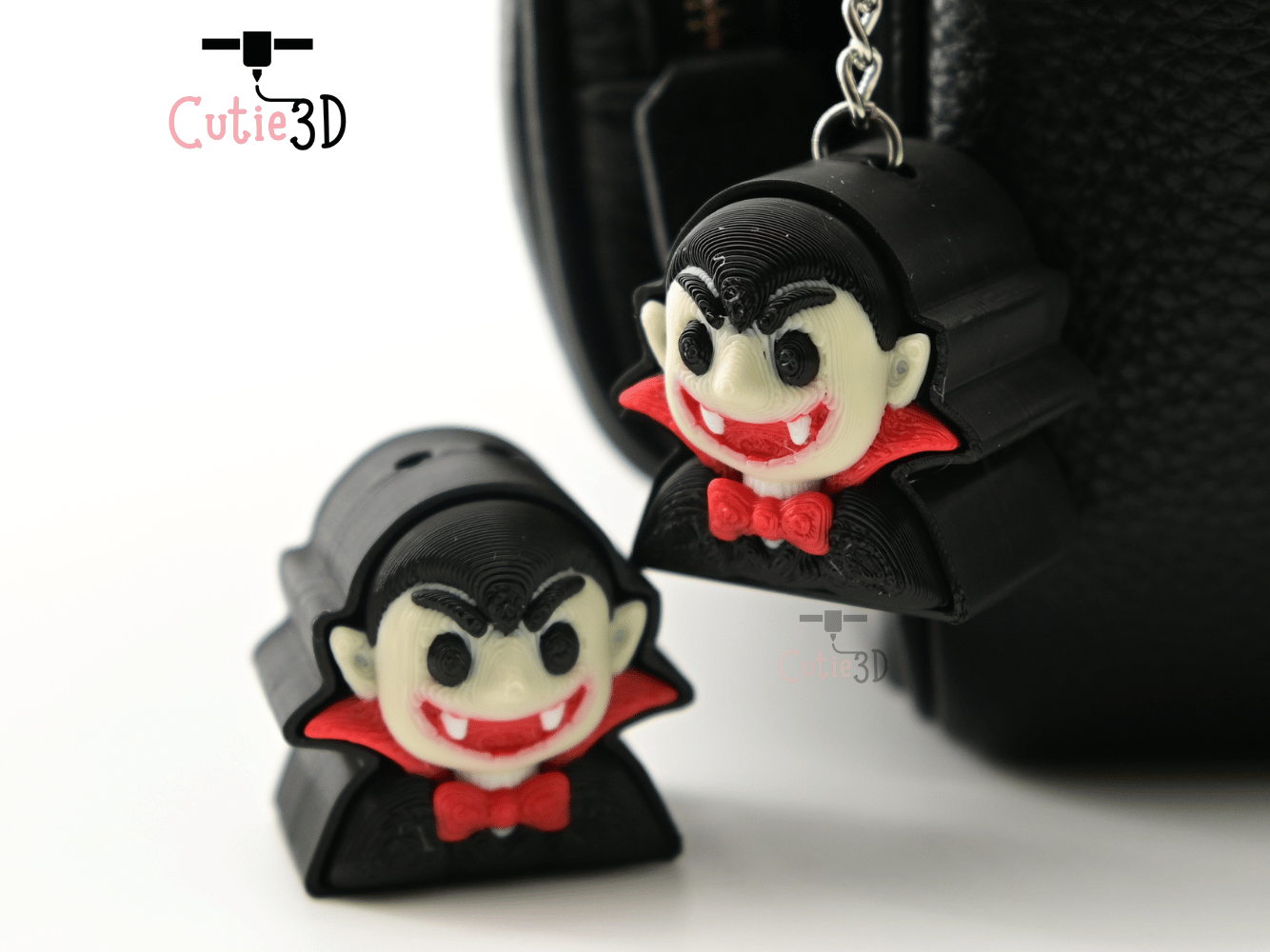 Digital Downloads - Cutie3D Halloween Vampire Keycap Fidget Clicker Keychain - Cute Backpack Keychain