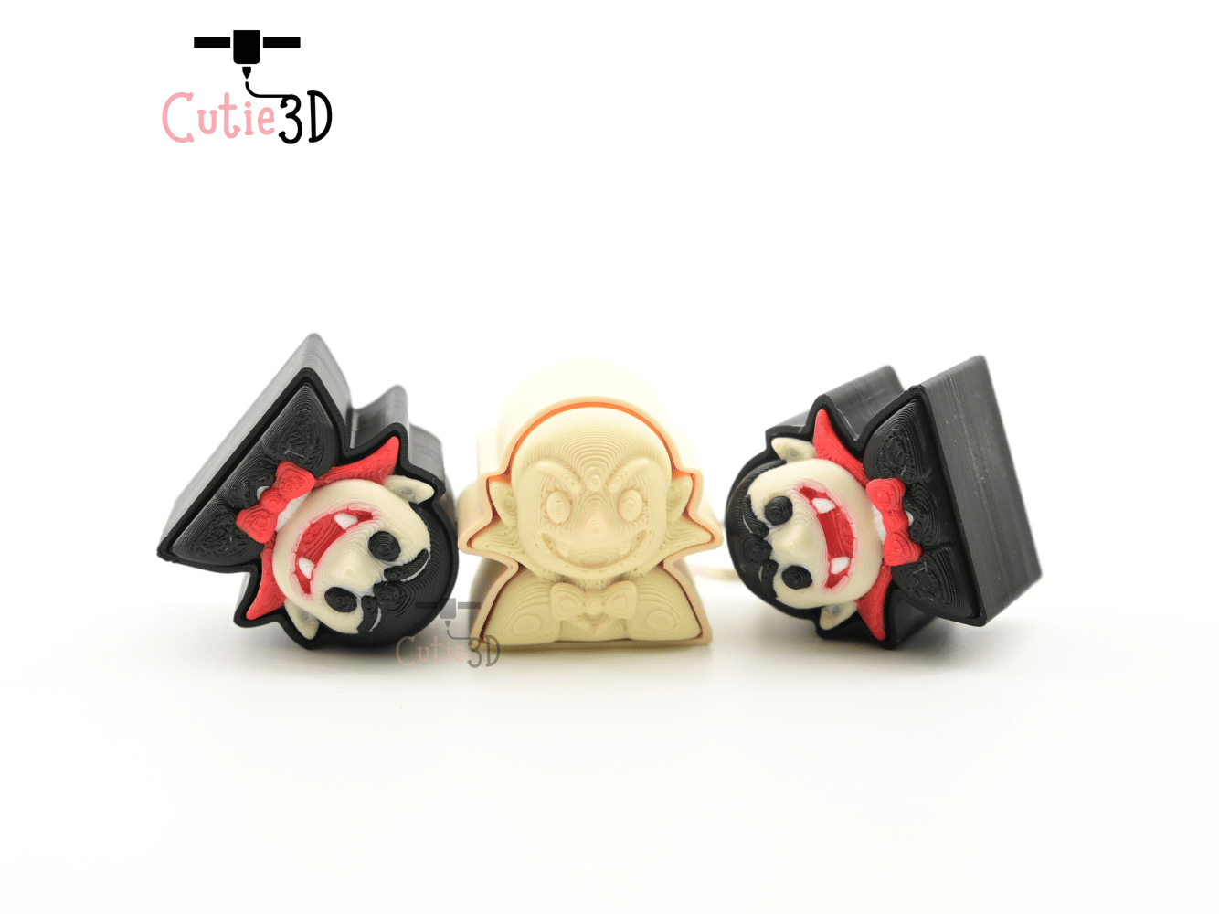 Digital Downloads - Cutie3D Halloween Vampire Keycap Fidget Clicker Keychain - Cute Backpack Keychain