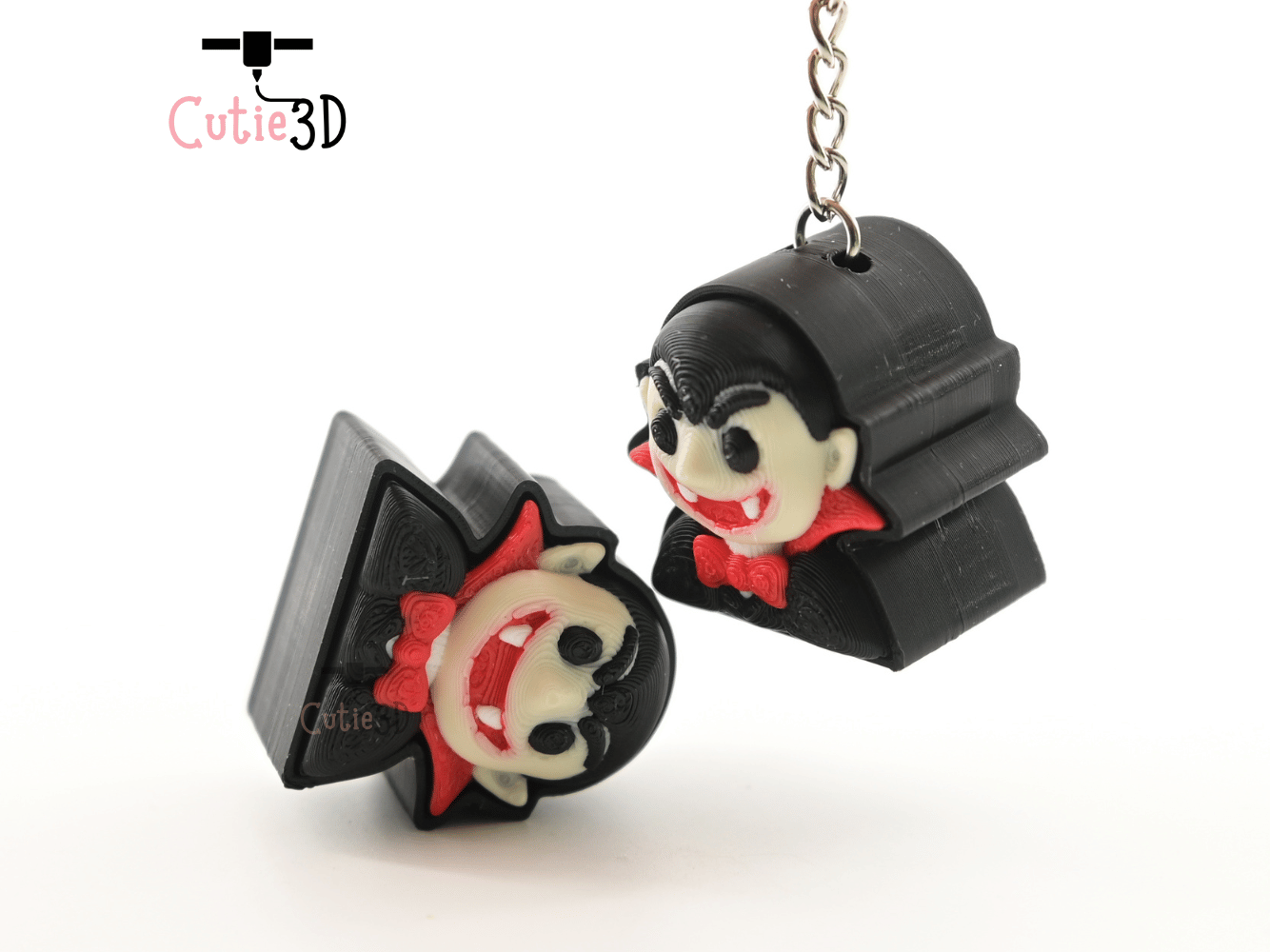 Digital Downloads - Cutie3D Halloween Vampire Keycap Fidget Clicker Keychain - Cute Backpack Keychain