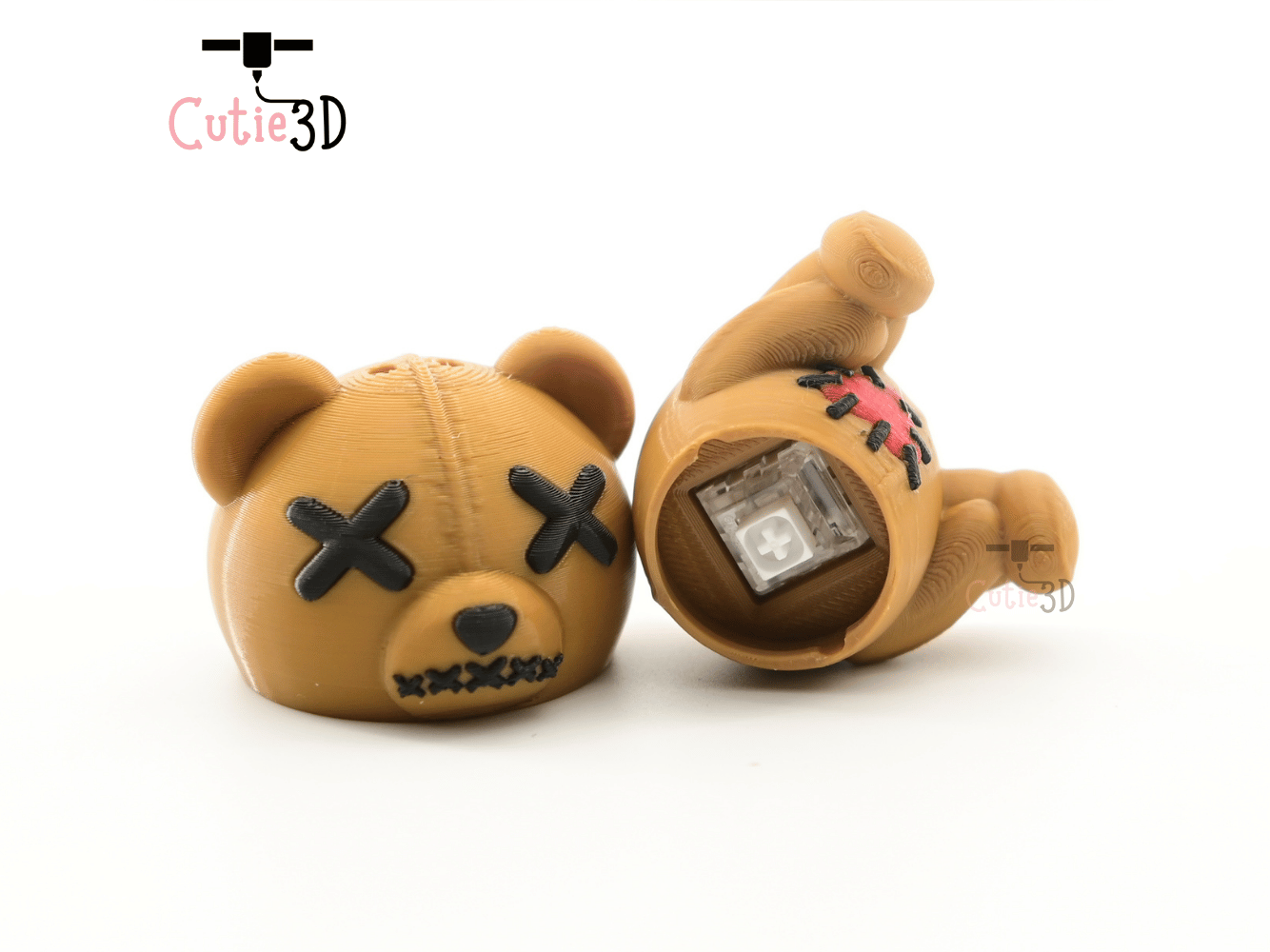 Digital Downloads - Cutie3D Halloween Voodoo Bear Keycap Fidget Clicker Keychain - Cute Backpack Keychain