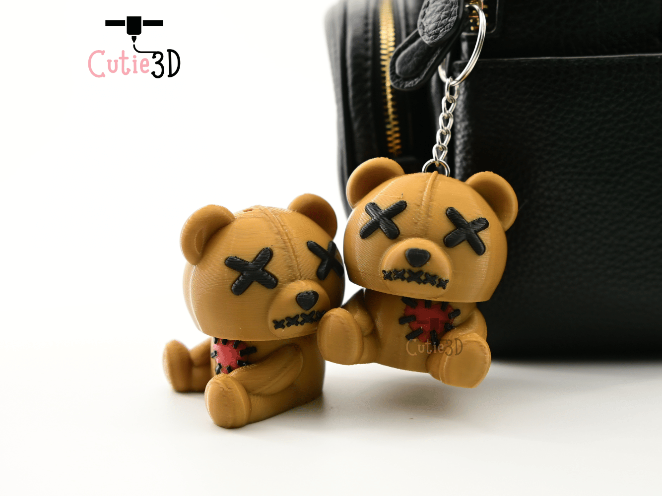 Digital Downloads - Cutie3D Halloween Voodoo Bear Keycap Fidget Clicker Keychain - Cute Backpack Keychain