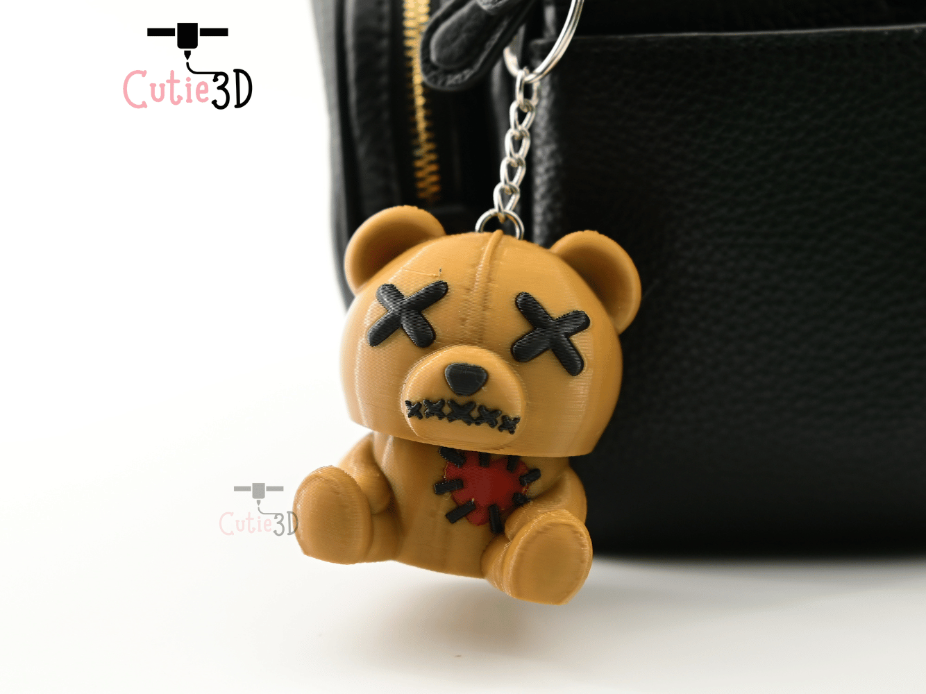 Digital Downloads - Cutie3D Halloween Voodoo Bear Keycap Fidget Clicker Keychain - Cute Backpack Keychain