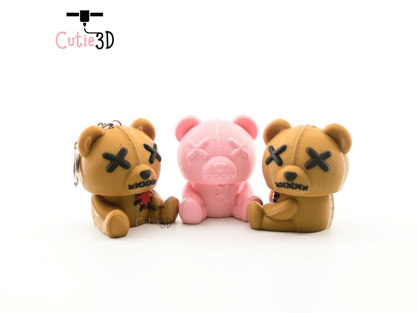 Digital Downloads - Cutie3D Halloween Voodoo Bear Keycap Fidget Clicker Keychain - Cute Backpack Keychain
