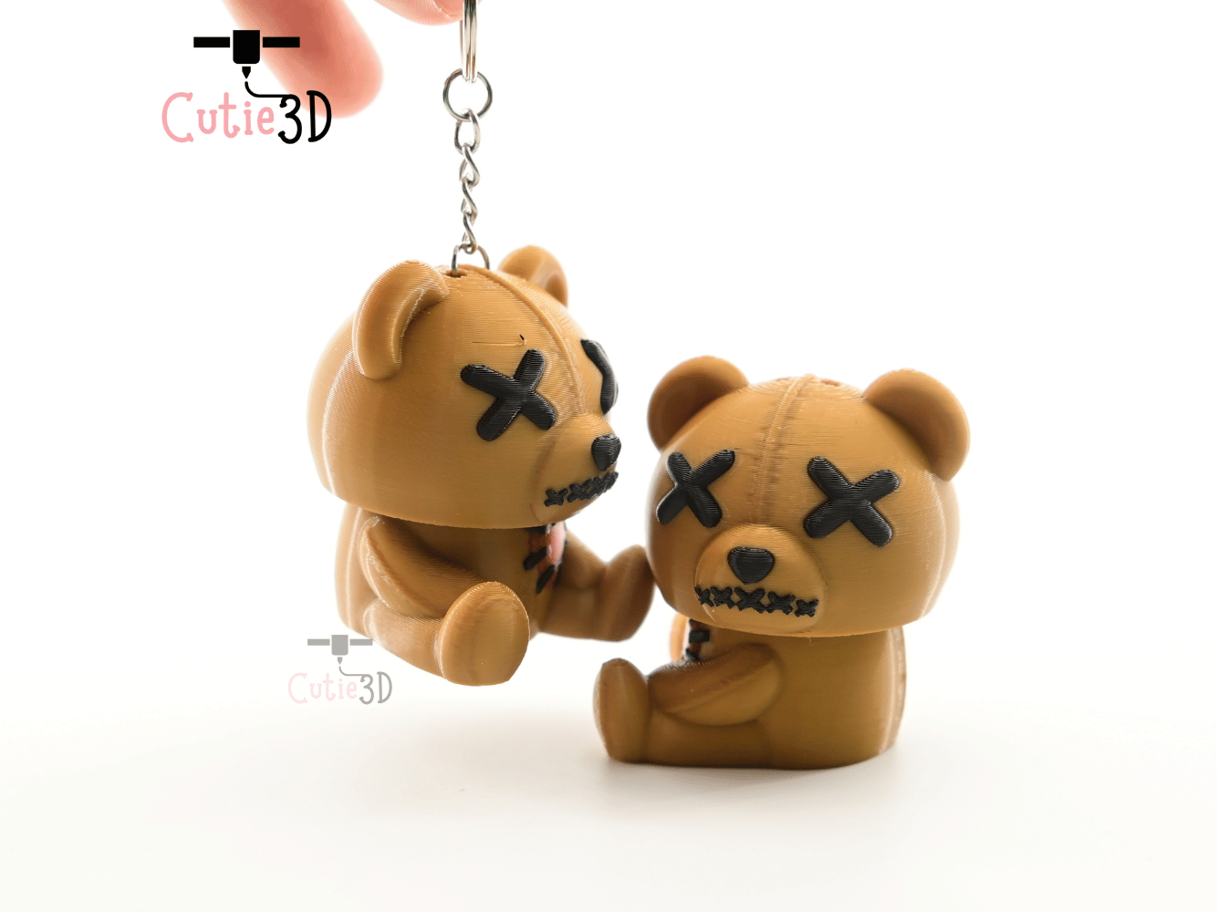 Digital Downloads - Cutie3D Halloween Voodoo Bear Keycap Fidget Clicker Keychain - Cute Backpack Keychain