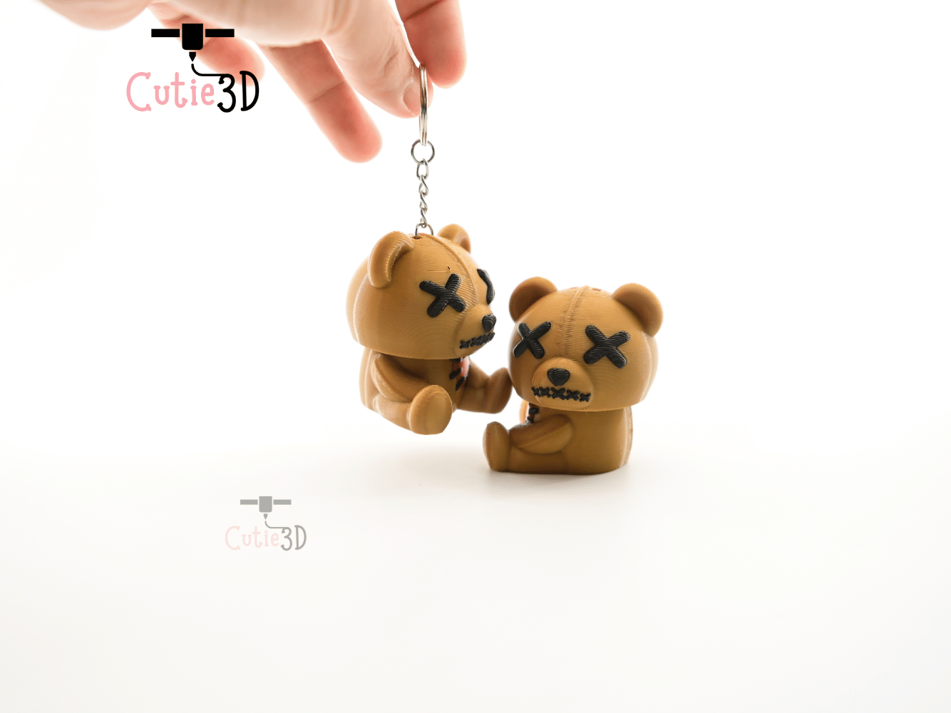 Digital Downloads - Cutie3D Halloween Voodoo Bear Keycap Fidget Clicker Keychain - Cute Backpack Keychain