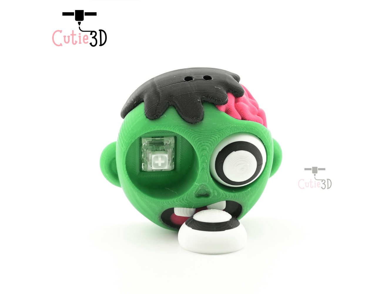 Digital Downloads - Cutie3D Halloween Zombie Head Keycap Fidget Clicker Keychain - Cute Backpack Keychain