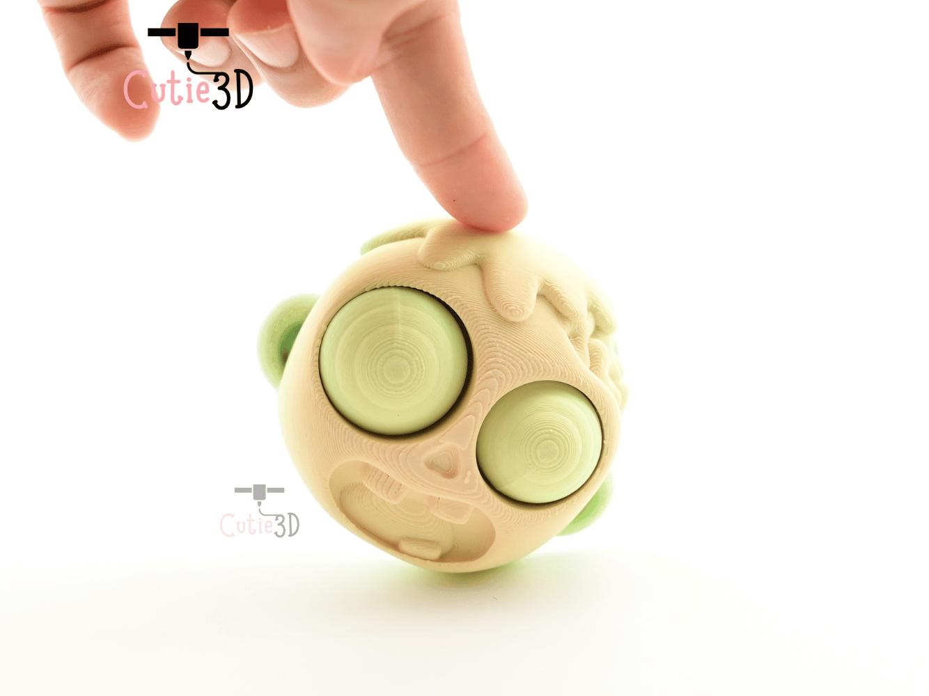 Digital Downloads - Cutie3D Halloween Zombie Head Keycap Fidget Clicker Keychain - Cute Backpack Keychain