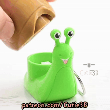 Digital Downloads - Cutie3D Happy Snail Keycap Fidget Clicker Keychain - Cute Backpack Keychain