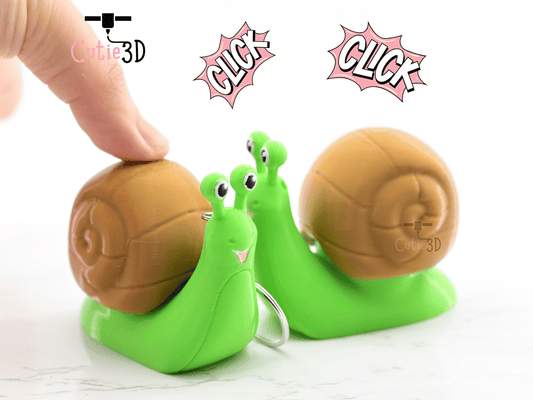 Digital Downloads - Cutie3D Happy Snail Keycap Fidget Clicker Keychain - Cute Backpack Keychain