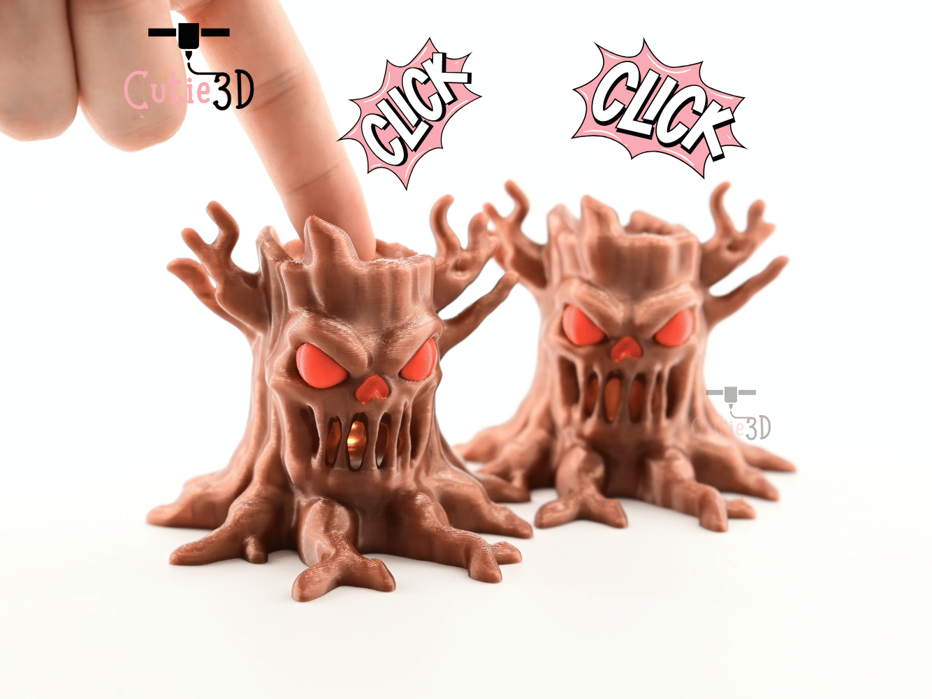 Digital Downloads - Cutie3D Haunted Skull Tree Candle Holder Keycap Fidget Clicker Keychain - Cute Backpack Keychain