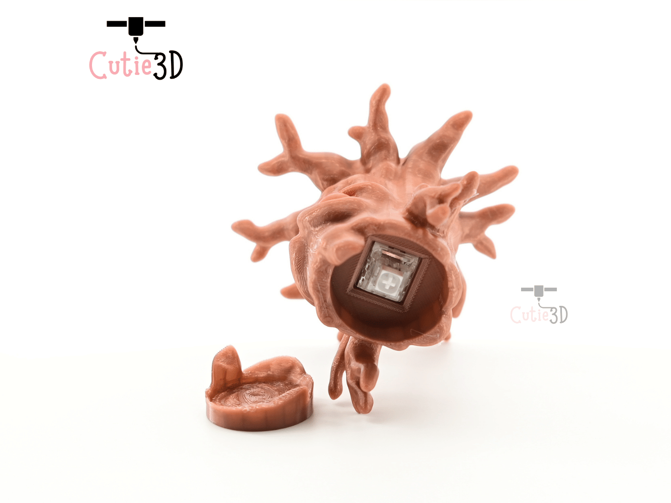 Digital Downloads - Cutie3D Haunted Skull Tree Candle Holder Keycap Fidget Clicker Keychain - Cute Backpack Keychain