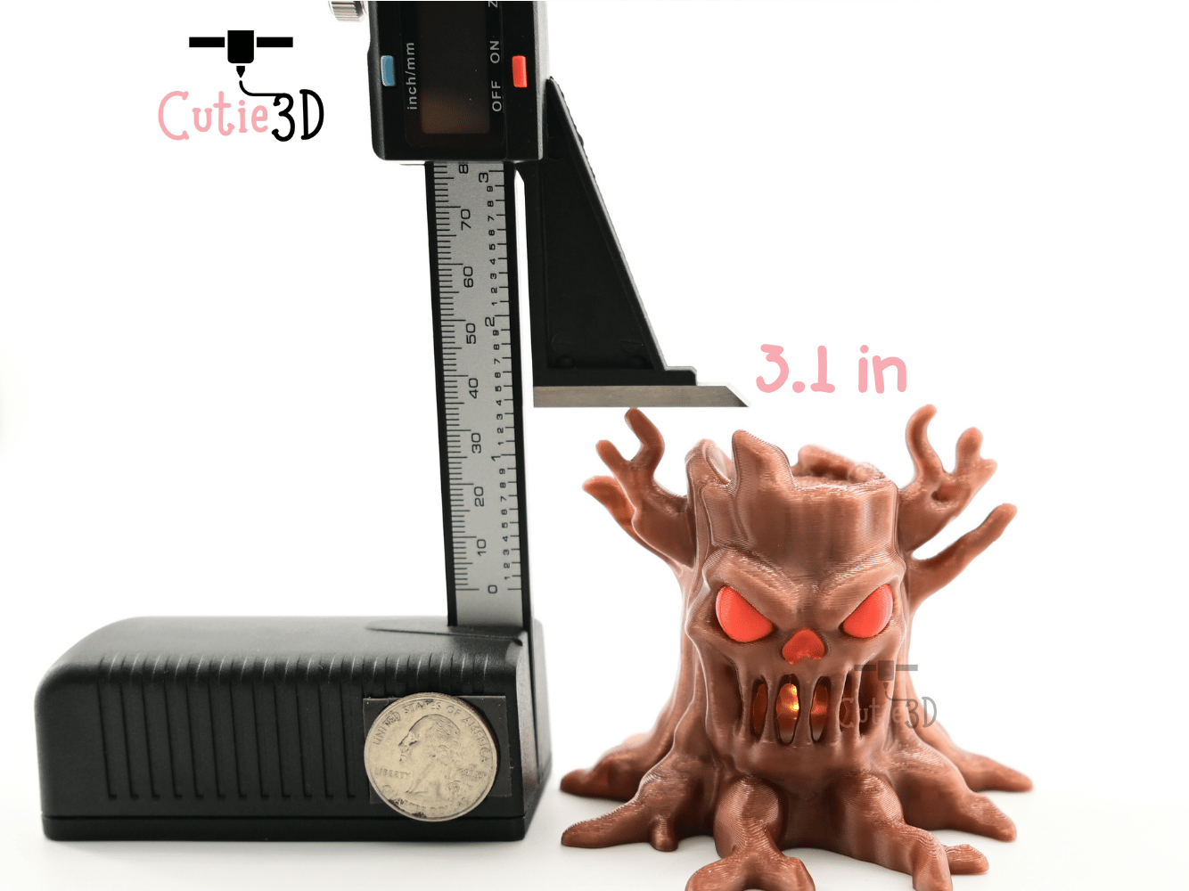 Digital Downloads - Cutie3D Haunted Skull Tree Candle Holder Keycap Fidget Clicker Keychain - Cute Backpack Keychain