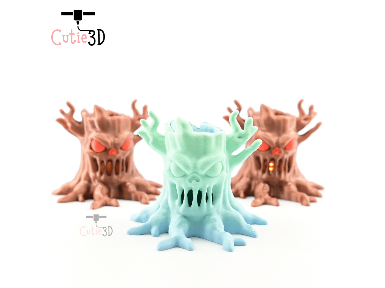 Digital Downloads - Cutie3D Haunted Skull Tree Candle Holder Keycap Fidget Clicker Keychain - Cute Backpack Keychain