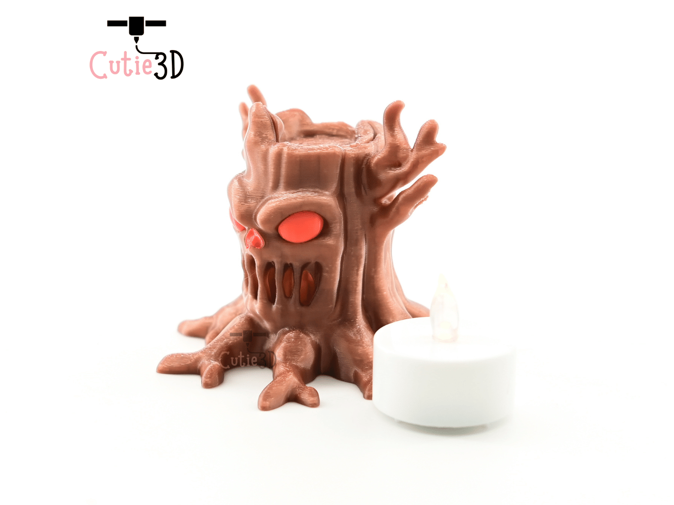 Digital Downloads - Cutie3D Haunted Skull Tree Candle Holder Keycap Fidget Clicker Keychain - Cute Backpack Keychain