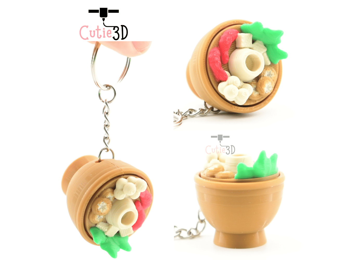 Digital Downloads - Cutie3D Hot Pot Keycap Fidget Clicker Keychain - Cute Backpack Keychain