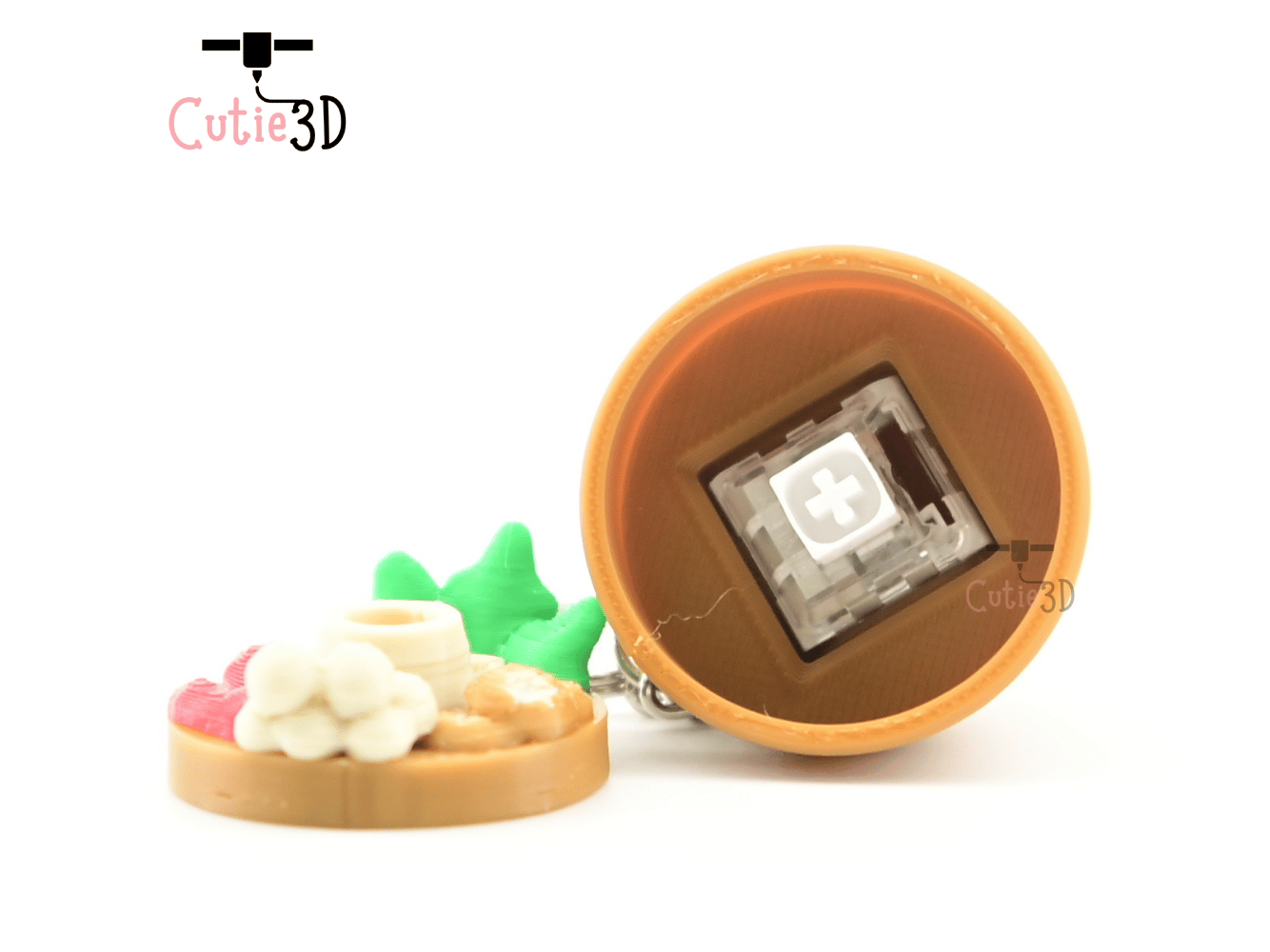 Digital Downloads - Cutie3D Hot Pot Keycap Fidget Clicker Keychain - Cute Backpack Keychain