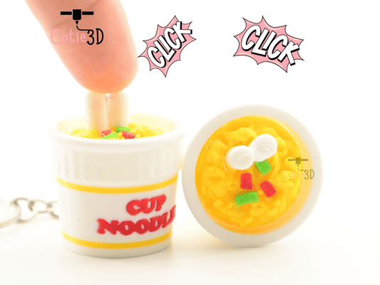 Digital Downloads - Cutie3D Instant Noodle Cup Keycap Fidget Clicker Keychain - Cute Backpack Keychain