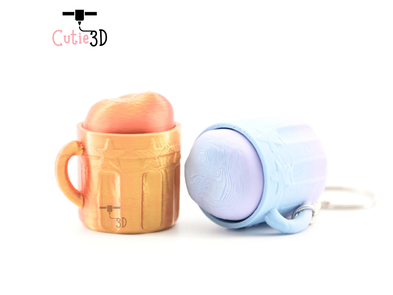 Digital Downloads - Cutie3D July 4Th Beer Mug Keycap Fidget Clicker Keychain - Cute Backpack Keychain