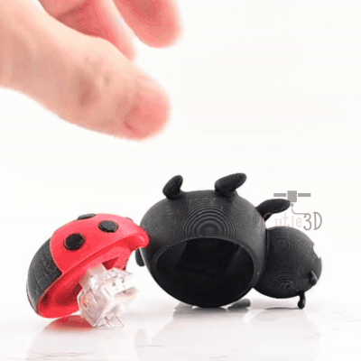 Digital Downloads - Cutie3D Keycap Fidget Clicker Adorable Ladybug Keychain - Cute Backpack Keychain