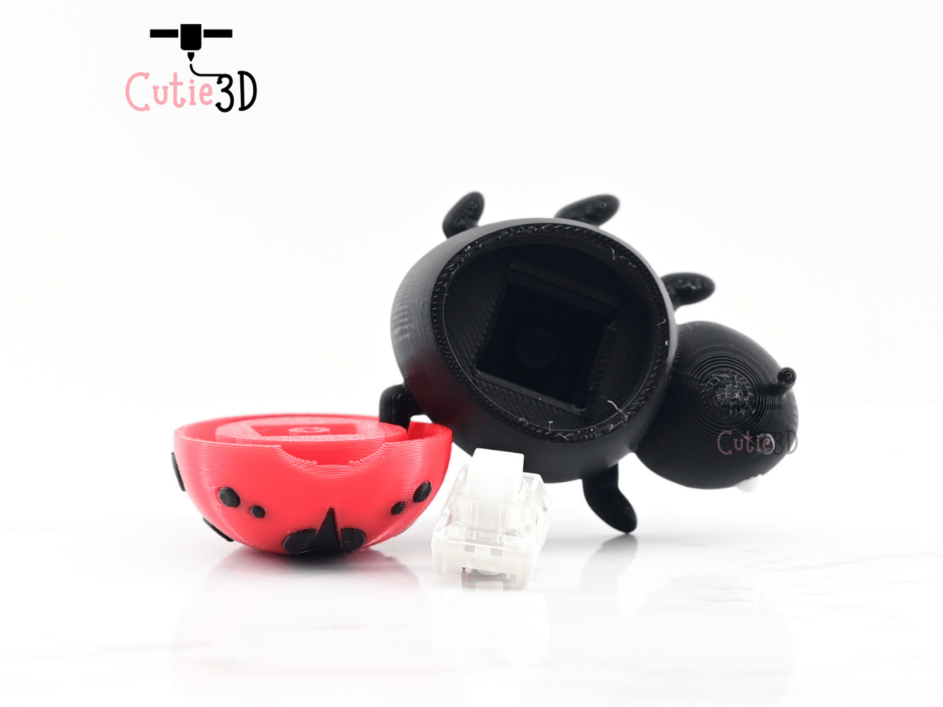 Digital Downloads - Cutie3D Keycap Fidget Clicker Adorable Ladybug Keychain - Cute Backpack Keychain