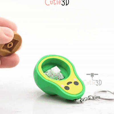 Digital Downloads - Cutie3D Keycap Fidget Clicker Avocado Keychain - Cute Backpack Keychain