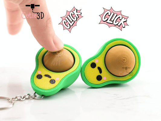 Digital Downloads - Cutie3D Keycap Fidget Clicker Avocado Keychain - Cute Backpack Keychain