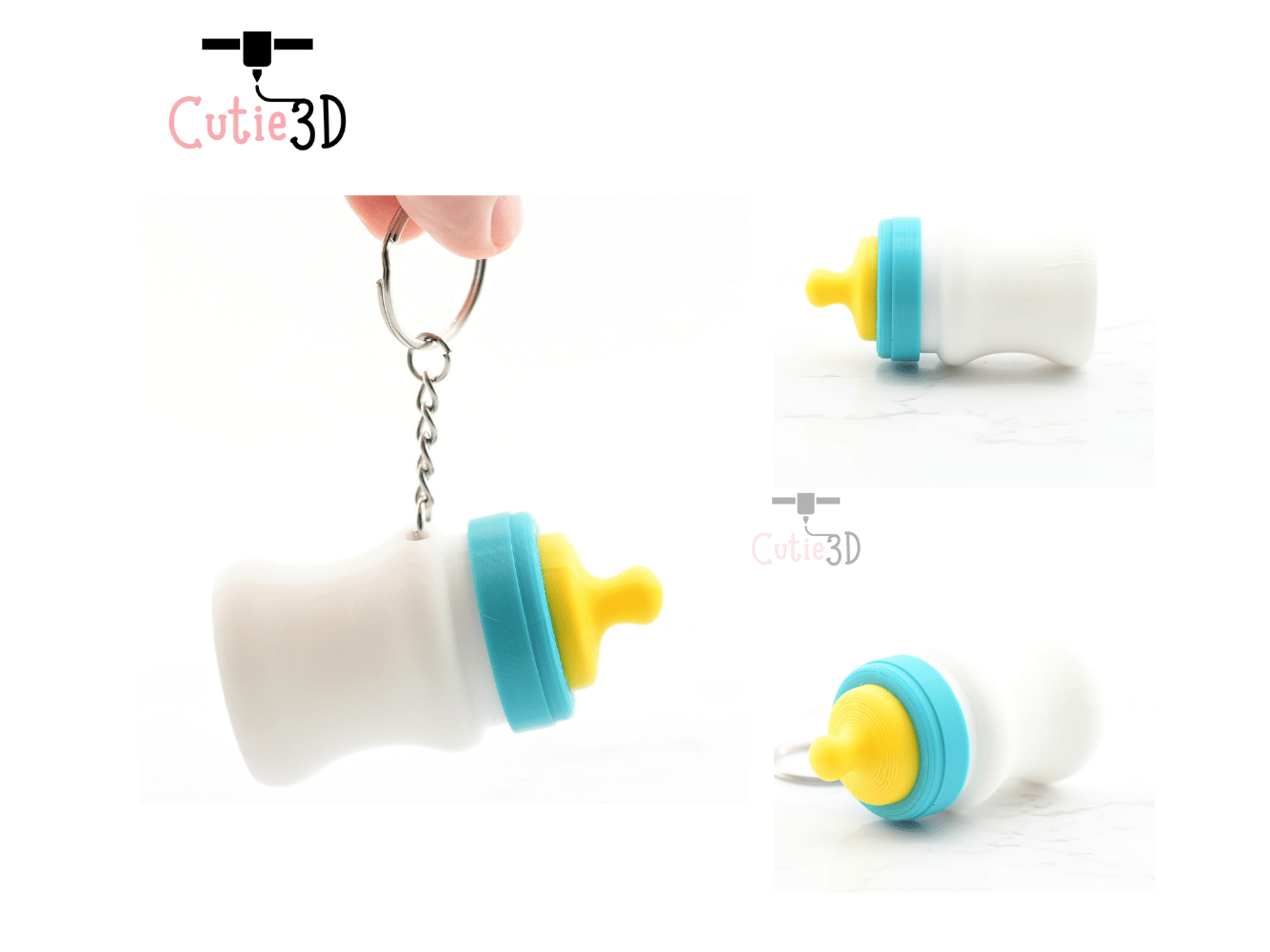 Digital Downloads - Cutie3D Keycap Fidget Clicker Baby Milk Bottle Keychain - Cute Backpack Keychain