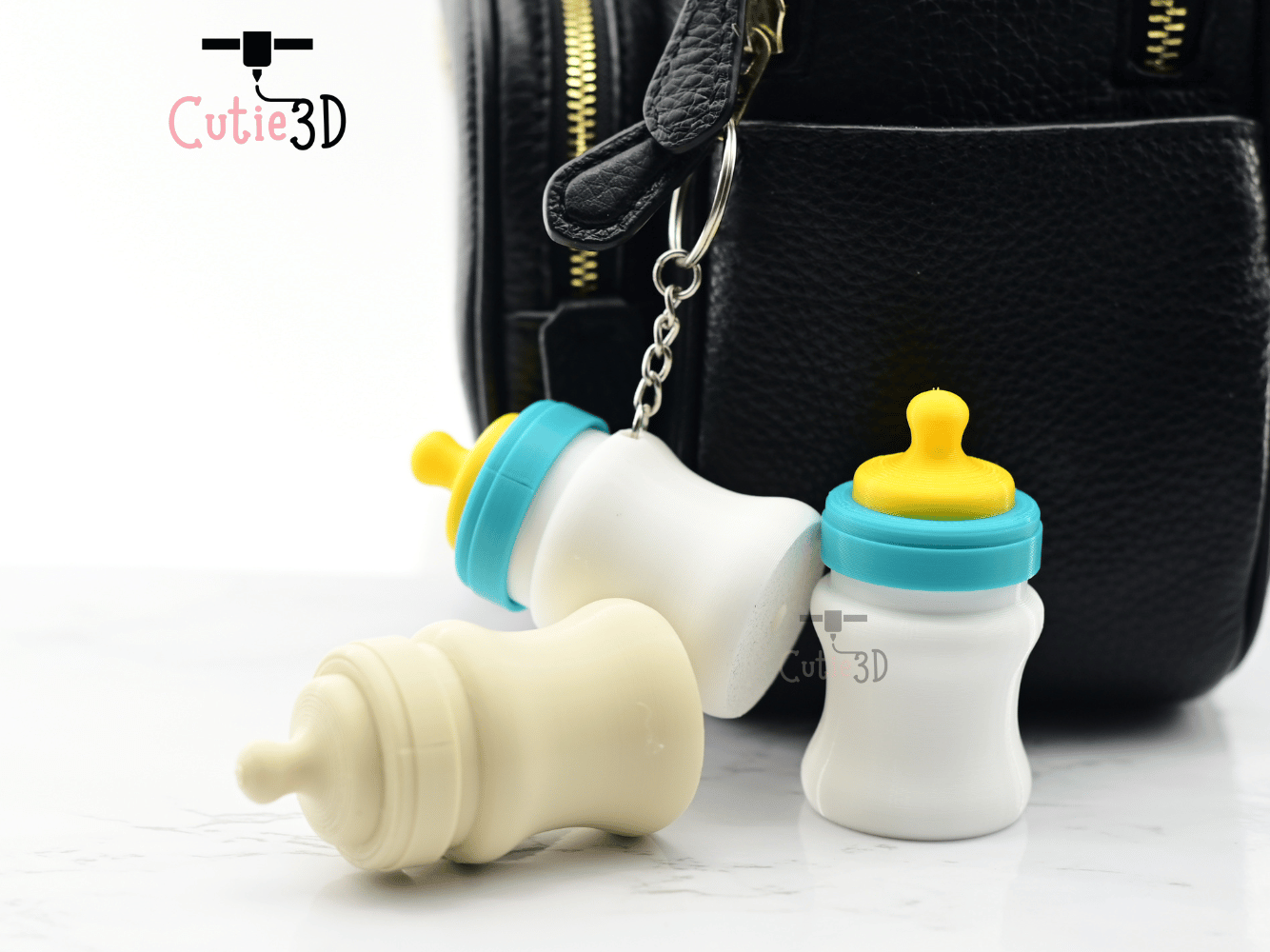 Digital Downloads - Cutie3D Keycap Fidget Clicker Baby Milk Bottle Keychain - Cute Backpack Keychain