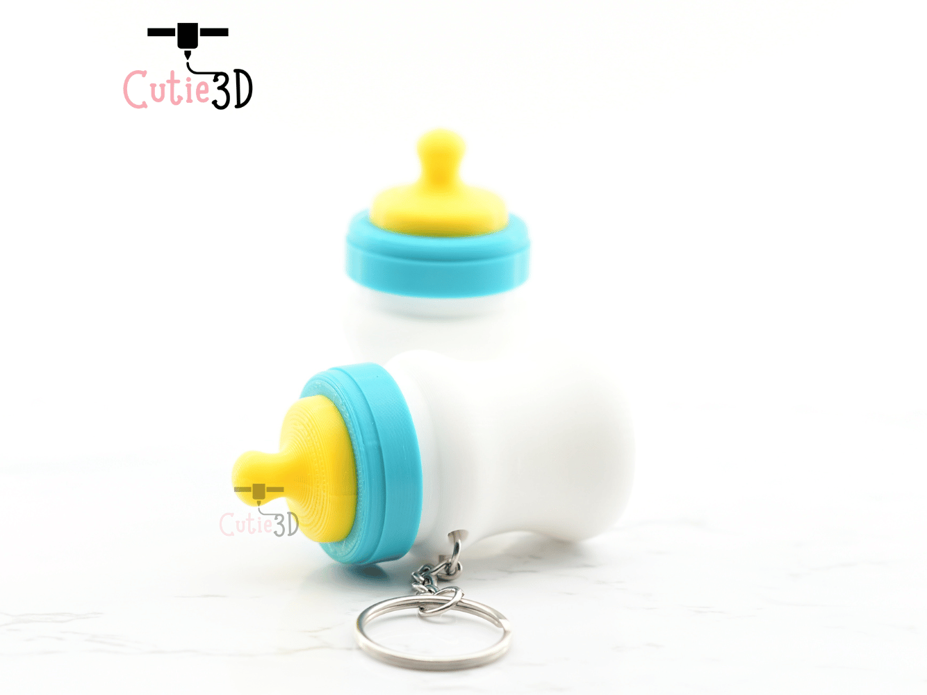 Digital Downloads - Cutie3D Keycap Fidget Clicker Baby Milk Bottle Keychain - Cute Backpack Keychain