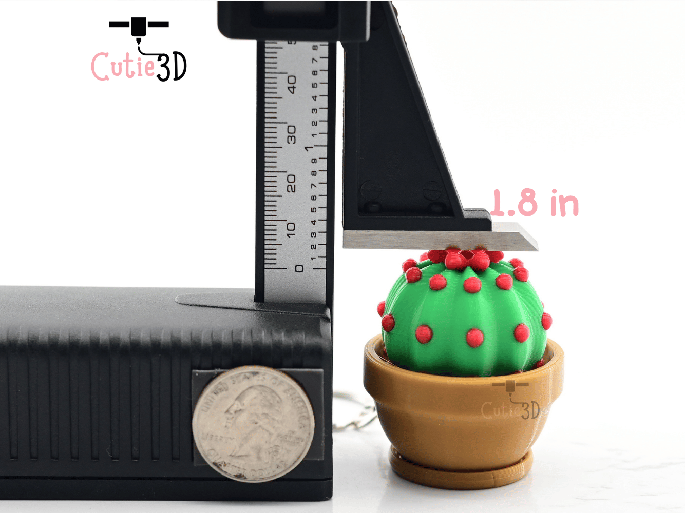 Digital Downloads - Cutie3D Keycap Fidget Clicker Cactus Planter Keychain - Cute Backpack Keychain