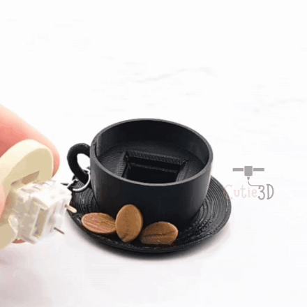 Digital Downloads - Cutie3D Keycap Fidget Clicker Coffee Cappuccino Keychain - Cute Backpack Keychain