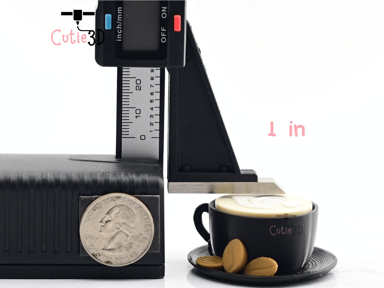 Digital Downloads - Cutie3D Keycap Fidget Clicker Coffee Cappuccino Keychain - Cute Backpack Keychain