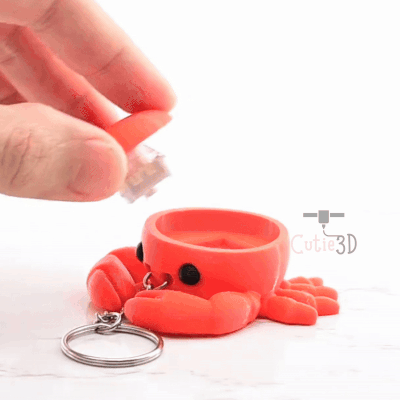 Digital Downloads - Cutie3D Keycap Fidget Clicker Crab Keychain - Cute Backpack Keychain
