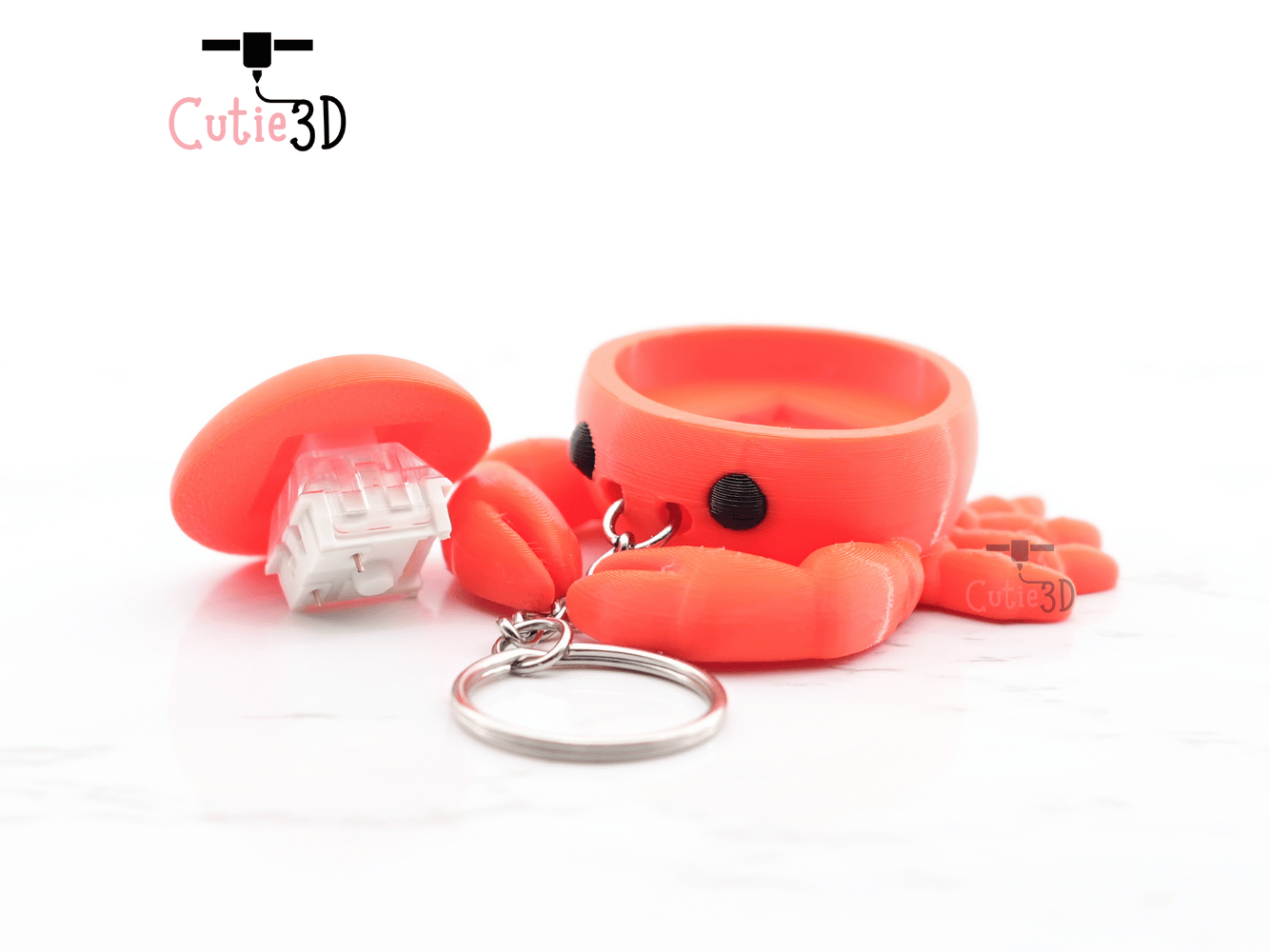 Digital Downloads - Cutie3D Keycap Fidget Clicker Crab Keychain - Cute Backpack Keychain