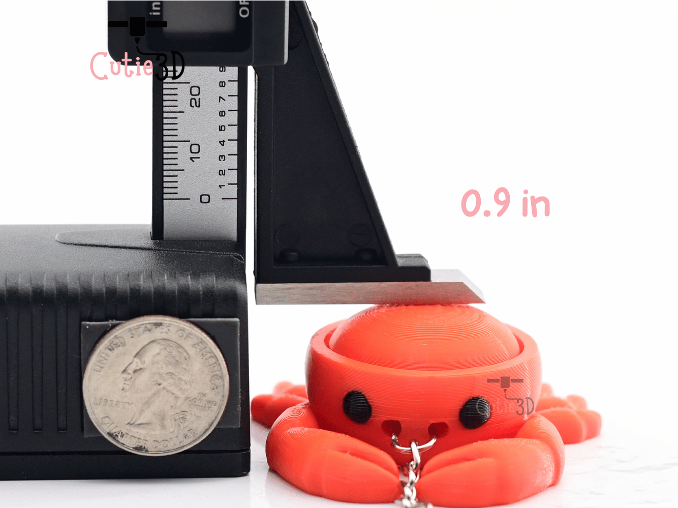 Digital Downloads - Cutie3D Keycap Fidget Clicker Crab Keychain - Cute Backpack Keychain