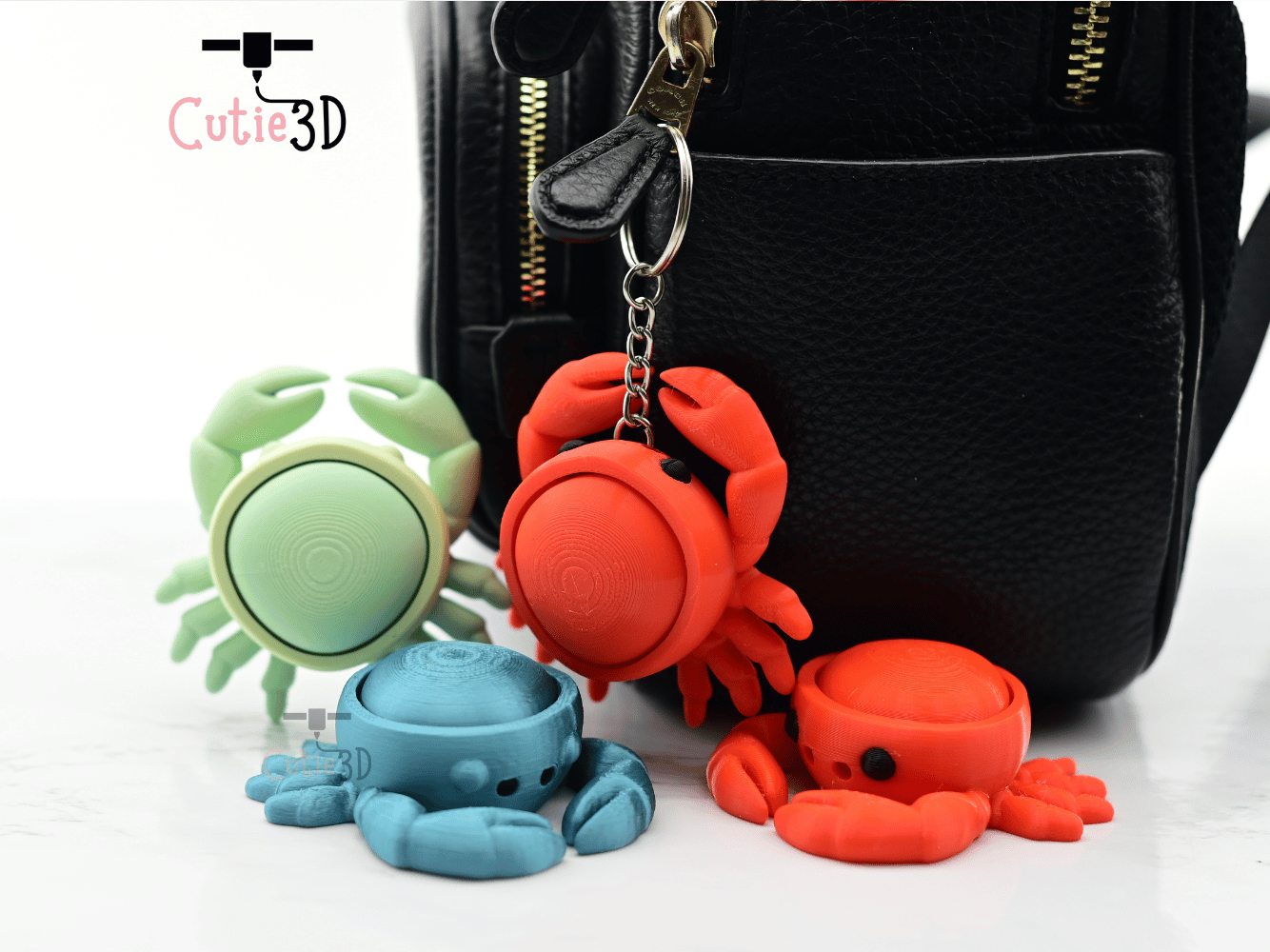 Digital Downloads - Cutie3D Keycap Fidget Clicker Crab Keychain - Cute Backpack Keychain