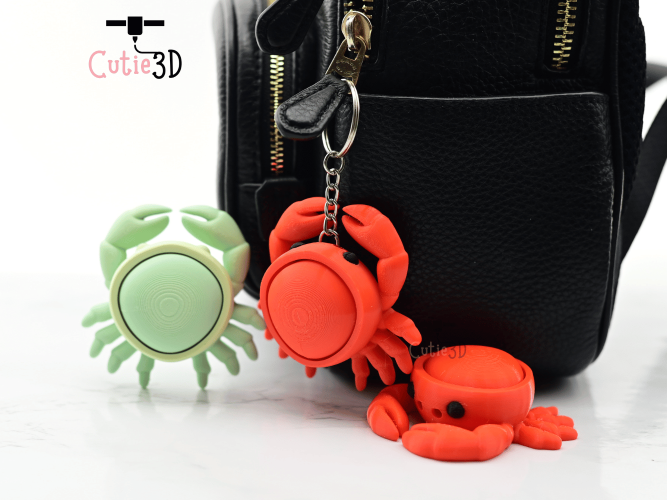 Digital Downloads - Cutie3D Keycap Fidget Clicker Crab Keychain - Cute Backpack Keychain