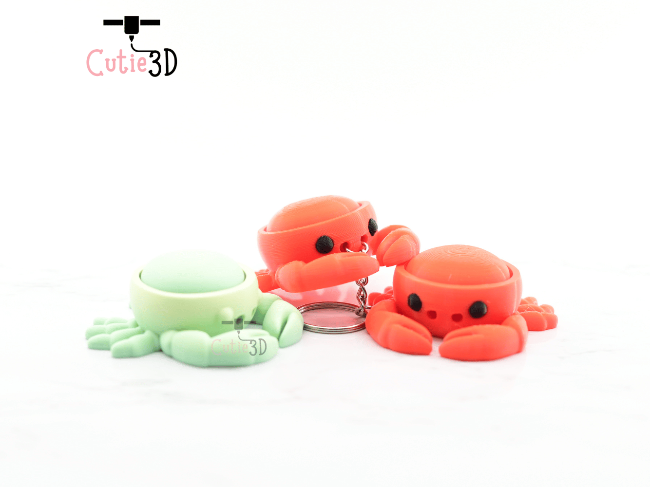 Digital Downloads - Cutie3D Keycap Fidget Clicker Crab Keychain - Cute Backpack Keychain