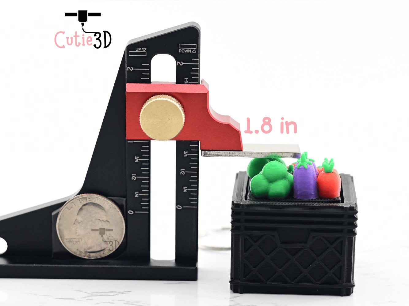 Digital Downloads - Cutie3D Keycap Fidget Clicker Crate With Cute Veggies Keychain - Cute Backpack Keychain