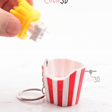 Digital Downloads - Cutie3D Keycap Fidget Clicker French Fries Keychain - Cute Backpack Keychain