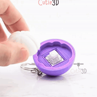 Digital Downloads - Cutie3D Keycap Fidget Clicker Half Cut Mangosteen Keychain - Cute Backpack Keychain